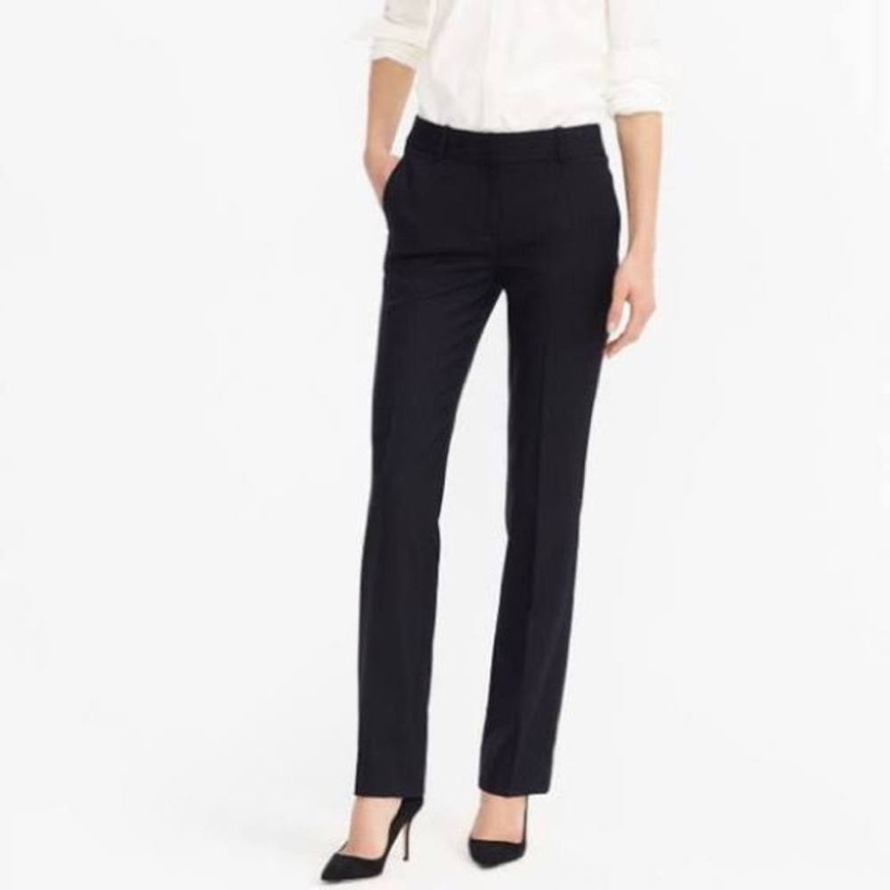 J. Crew Black Campbell Trouser in Super 120s wool